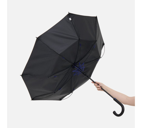 Зонт-трость Hidecolor с цветными спицами, черный с синим