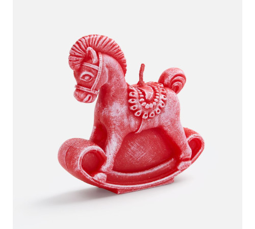 Свеча фигурная «Лошадка-качалка», красная