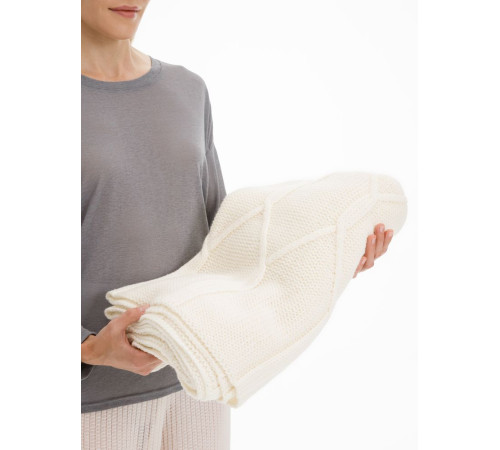 Плед Curve Verve, молочно-белый