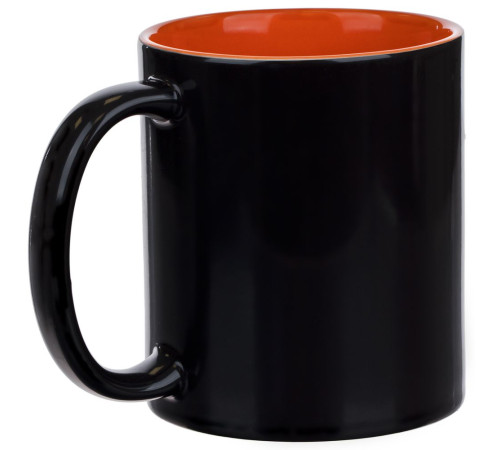 Кружка-хамелеон On Display, глянцевая, черная с оранжевым