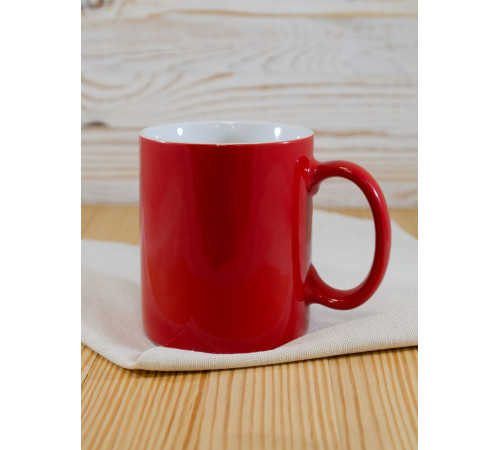 Кружка Promo, красная с белым