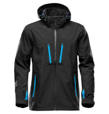 Куртка софтшелл мужская Patrol, черная с синим