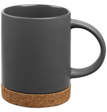 Кружка с пробковой подставкой Corky, серая