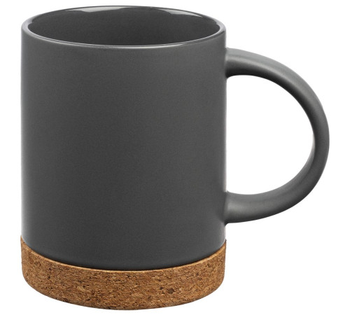 Кружка с пробковой подставкой Corky, серая