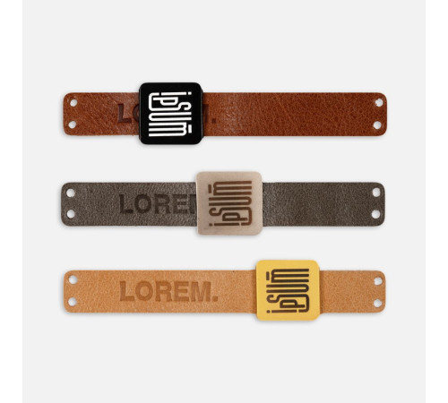 Лейбл кожаный Gimel, S, серый