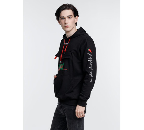 Худи унисекс с карманом на груди Chest Pocket, черное