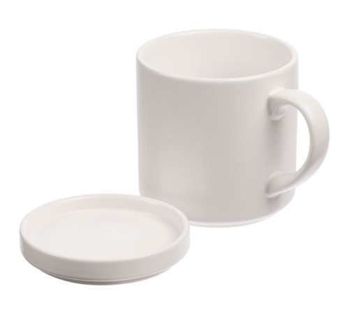 Кружка с подогревом и беспроводной зарядкой Dual Base Plus, белая