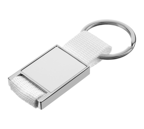 Брелок Stropp с тканевой вставкой, белый