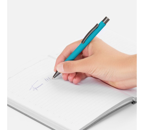 Ручка шариковая Atento Soft Touch, бирюзовая