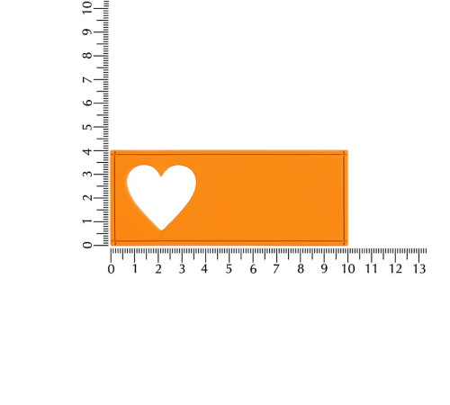 Лейбл из ПВХ с вырубкой «Сердце», оранжевый неон