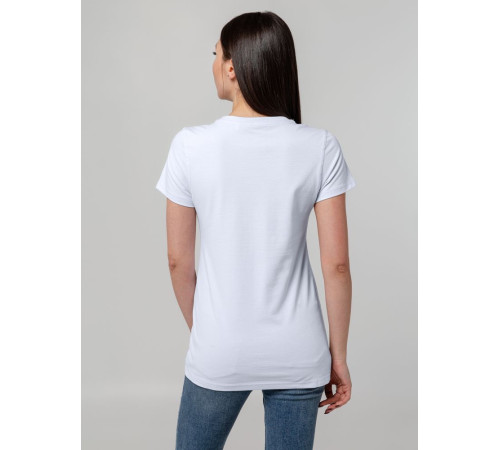 Футболка женская T-bolka Stretch Lady, белая (холодный оттенок)