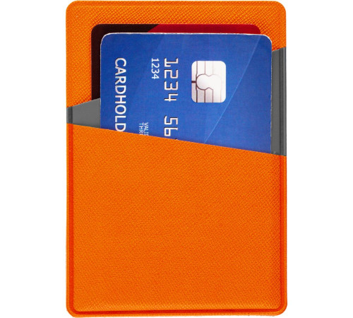 Картхолдер Dual, серо-оранжевый