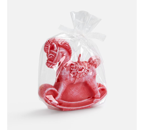 Свеча фигурная «Лошадка-качалка», красная