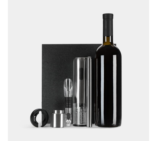 Винный набор Veritas, черный с серебристым