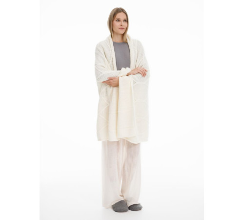 Плед Curve Verve, молочно-белый