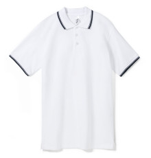 Рубашка поло мужская с контрастной отделкой Practice 270, белый/темно-синий