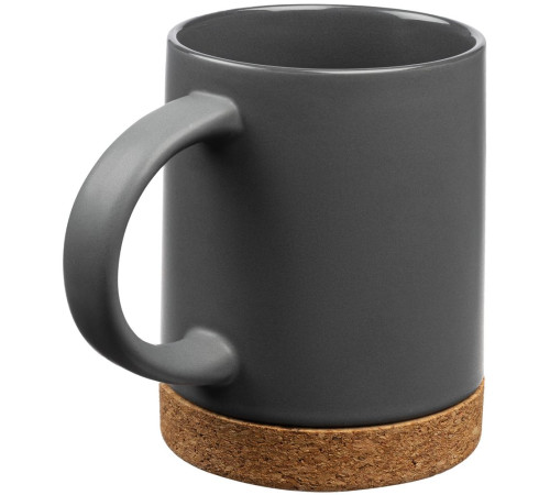 Кружка с пробковой подставкой Corky, серая