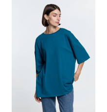 Футболка унисекс оверсайз Crosstown, бирюзовая (морская волна)