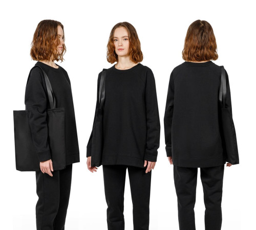 Шопер B5, черный с черными ручками