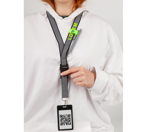 Лента светоотражающая Interlevel, черная с серым