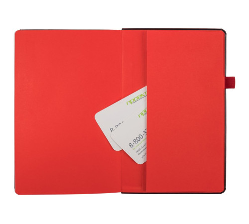 Ежедневник Ton, недатированный, черный с красным