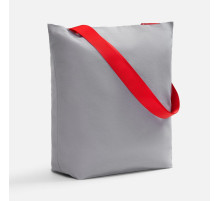 Шопер B5, серый с широкими красными ручками