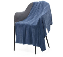 Плед Rombus, синий меланж (джинс)