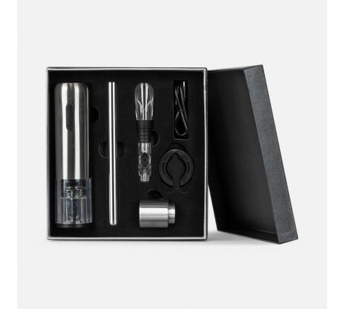 Винный набор Veritas, черный с серебристым