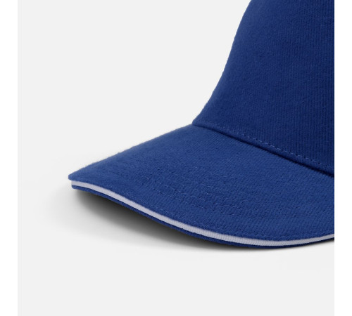 Бейсболка Classic 2.0, ярко-синяя с белым кантом