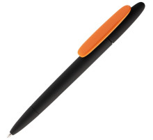 Ручка шариковая Prodir DS5 TRR-P Soft Touch, черная с оранжевым