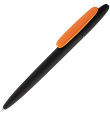 Ручка шариковая Prodir DS5 TRR-P Soft Touch, черная с оранжевым
