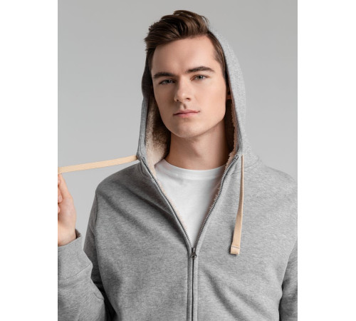Толстовка унисекс на молнии Sherpa 280, серый меланж