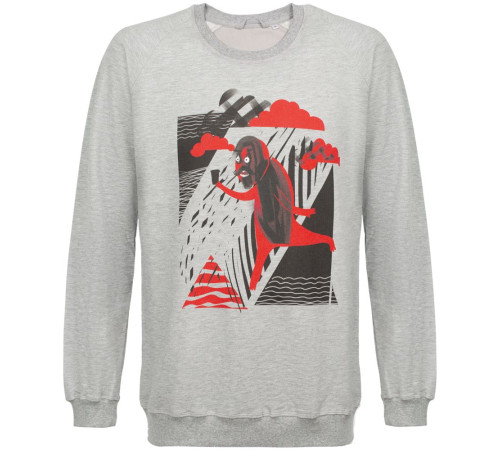 Свитшот «Преодолень», серый меланж