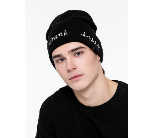 Шапка с вышивкой Drunk, черная