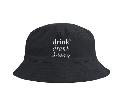 Панама Drunk со светящимся принтом, черная