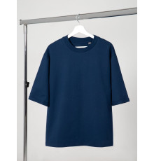 Футболка оверсайз унисекс Kosmos 2.0, темно-синяя