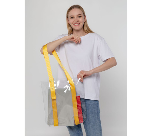 Шопер Clear Fest, прозрачный с желтыми ручками