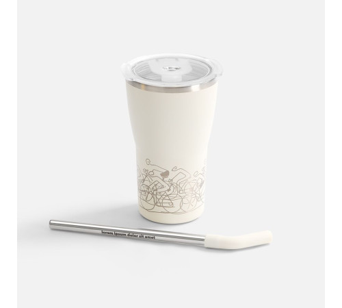 Термостакан Sapporo, белый (молочный)