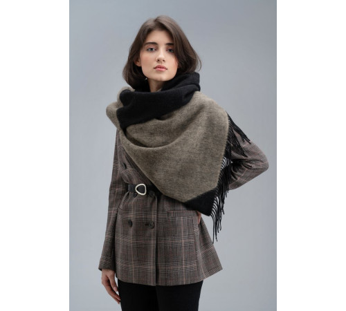 Палантин Charming, черный с бежевым