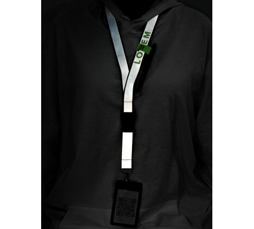 Лента светоотражающая Interlevel, черная с серым