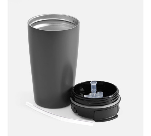 Термостакан с двумя поильниками Duetta, серый