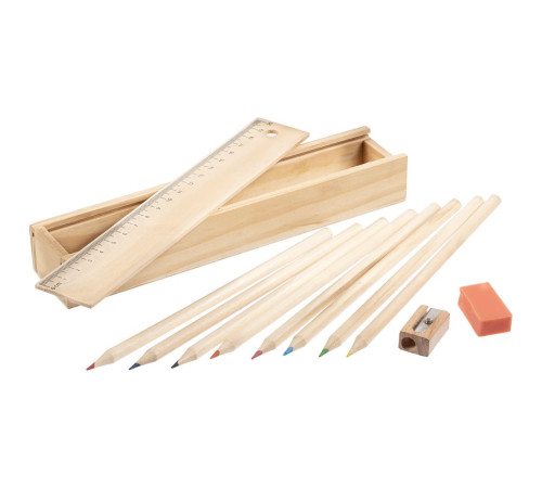 Набор цветных карандашей Spasso в деревянном пенале