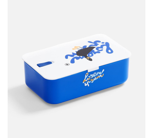 Ланчбокс Lunch Hour, белый с синим