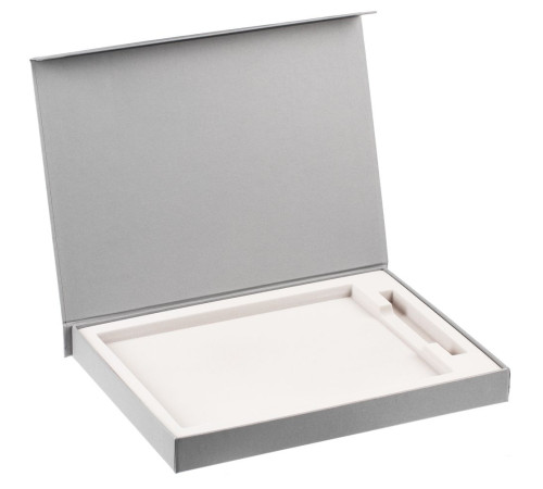 Коробка Roomy с ложементом под ежедневник А4 и ручку, серая