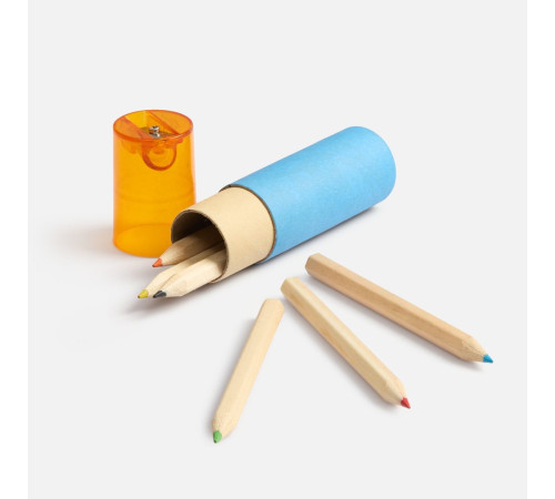 Набор цветных карандашей Kiddo с точилкой, голубой с оранжевым