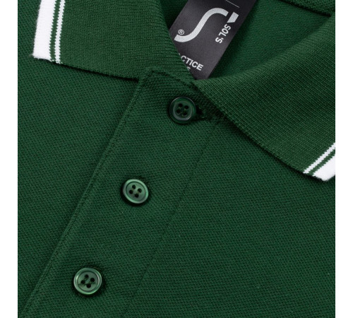 Рубашка поло мужская с контрастной отделкой Practice 270, зеленый/белый