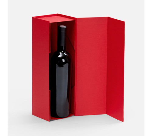 Коробка складная под бутылку Color Jacket Fold, красная