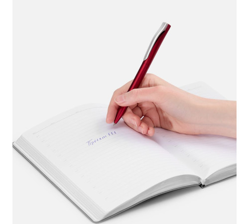 Ручка шариковая Pin Silver, красный металлик