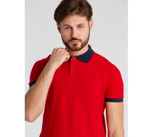 Рубашка поло Prince 190, красная с темно-синим