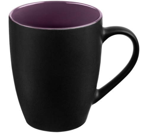 Кружка Bright Tulip, матовая, черная с фиолетовым